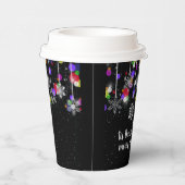 kerstsnowflakes op zwart papieren bekers (Rechts)