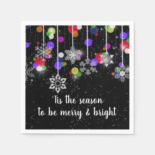 kerstsnowflakes op zwart servet (Voorkant)