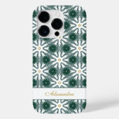 kerstsnowflakes Patroon gepersonaliseerd Groen Case-Mate iPhone Case (Achterkant)