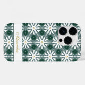 kerstsnowflakes Patroon gepersonaliseerd Groen Case-Mate iPhone Case (Achterkant (horizontaal))