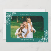 kerstsnowflakes Prettige feestdagen foto Feestdagenkaart (Voorkant)