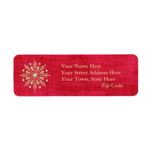 Kerstsnowflakes, rood en goud etiket (Voorkant)