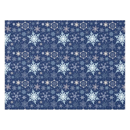 kerstsnowflakes Scandinavian Deep Blue Tafelkleed (Voorkant (Horizontaal))