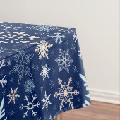 kerstsnowflakes Scandinavian Deep Blue Tafelkleed (Voorbeeld)