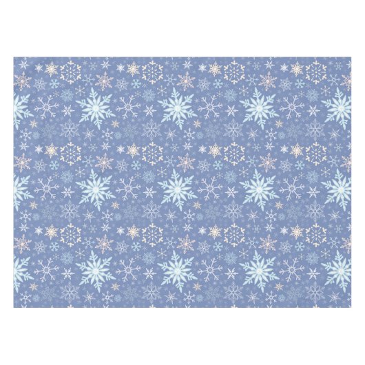 kerstsnowflakes Scandinavian Winter Blue Tafelkleed (Voorkant (Horizontaal))