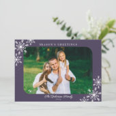 kerstsnowflakes Seizoensbroeten Foto Feestdagenkaart (Staand voorkant)