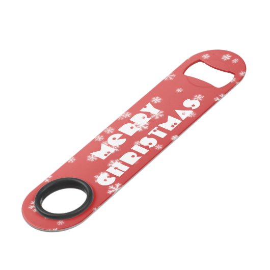 kerstsnowflakes speed flessenopener (Achterkant Gekanteld)