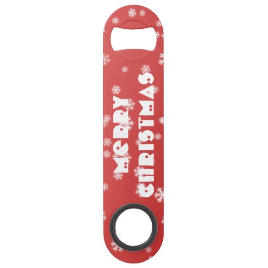 kerstsnowflakes speed flessenopener (Voorkant)