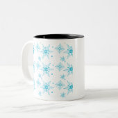kerstsnowflakes tweekleurige koffiemok (Voorkant links)