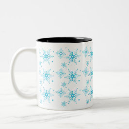 kerstsnowflakes tweekleurige koffiemok