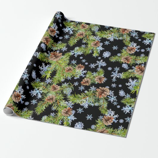 kerstsnowflakes van de beste kwaliteit Pinecones B Cadeaupapier (Uitgerold)