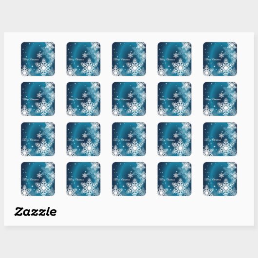 kerstsnowflakes vierkante sticker (Vel)