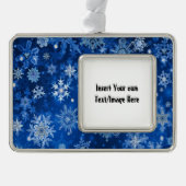 kerstsnowflakes Voeg UR foto's in beeld Verzilverd Omlijst Ornament (Voorkant)