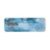 kerstsnowflakes, zilveren kerstbal etiket (Voorkant)