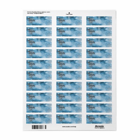 kerstsnowflakes, zilveren kerstbal etiket (Full Sheet)