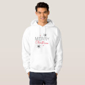 kerstsnowflakes, zwart en rood hoodie (Voorkant volledig)