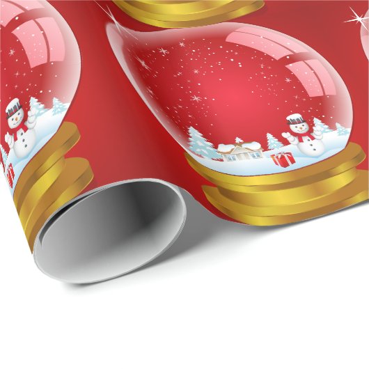 kerstsnowglobe cadeaupapier (Rol Hoek)