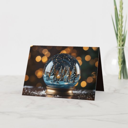 kerstsnowglobe feestdagen kaart (Voorkant)