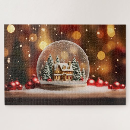kerstsnowglobe legpuzzel (Horizontaal)