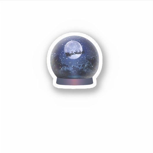 kerstsnowglobe sticker (Voorkant)