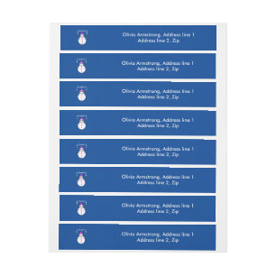 kerstsnowlady Juggling Snowball Funny Custom Adreslabel Wikkel