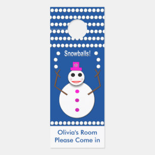 kerstsnowlady Juggling Snowball Funny Custom Deurhanger