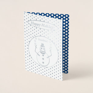 kerstsnowlady Juggling Snowball Funny Custom Folie Kaarten