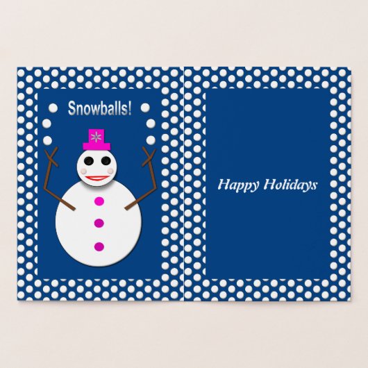 kerstsnowlady Juggling Snowball Funny Custom Folie Kaarten (Binnen)