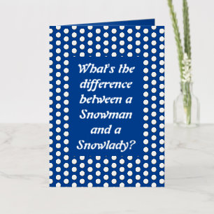 kerstsnowlady Juggling Snowball Funny Custom Folie Wenskaart