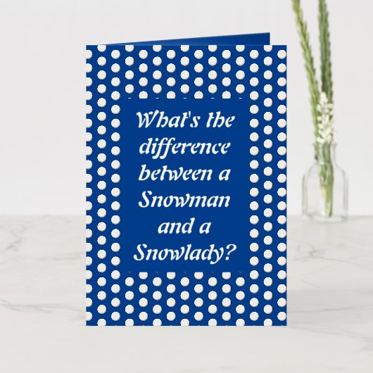 kerstsnowlady Juggling Snowball Funny Custom Folie Wenskaart (Bloemen)