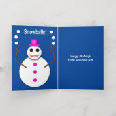 kerstsnowlady Juggling Snowball Funny Custom Folie Wenskaart (Binnenlaag)