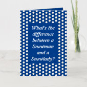 kerstsnowlady Juggling Snowball Funny Custom Folie Wenskaart (Voorkant)