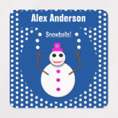 kerstsnowlady Juggling Snowball Funny Custom Labels (Design 2)
