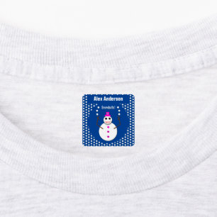 kerstsnowlady Juggling Snowball Funny Custom Labels