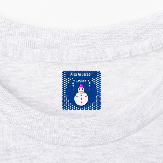 kerstsnowlady Juggling Snowball Funny Custom Labels (Aangebracht)