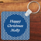 kerstsnowlady Juggling Snowball Funny Custom Sleutelhanger (Achterkant)