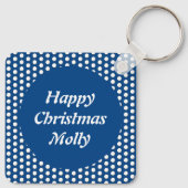 kerstsnowlady Juggling Snowball Funny Custom Sleutelhanger (Achterkant)