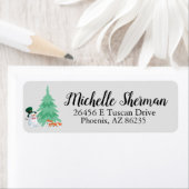 kerstsnowman-boom - Aangepast retouradres Etiket (Insitu)