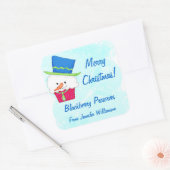 kerstsnowman Cupcake Eigen voedseletiket Vierkante Sticker (Envelop)