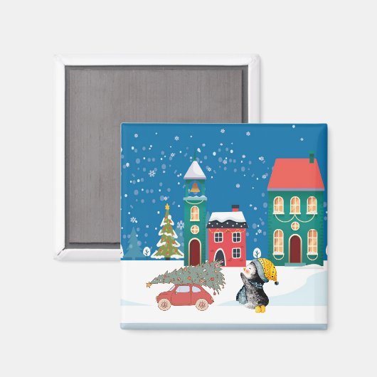 kerstsnowman Design Magnet (Voorkant / Achterkant)