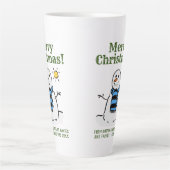 kerstsnowman-design met persoonlijke groet latte mok (Voorkant)