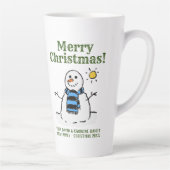 kerstsnowman-design met persoonlijke groet latte mok (Rechts)