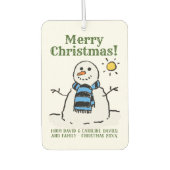 kerstsnowman-design met persoonlijke groet luchtverfrisser (Voorkant)
