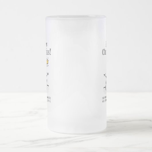 kerstsnowman-design met persoonlijke groet matglas bierpul (Center)
