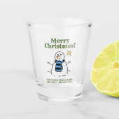 kerstsnowman-design met persoonlijke groet shot glas (Voorkant)