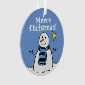 kerstsnowman-design met prettige kerst ornament (voorkant)