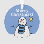 kerstsnowman-design met prettige kerst ornament (achterkant)