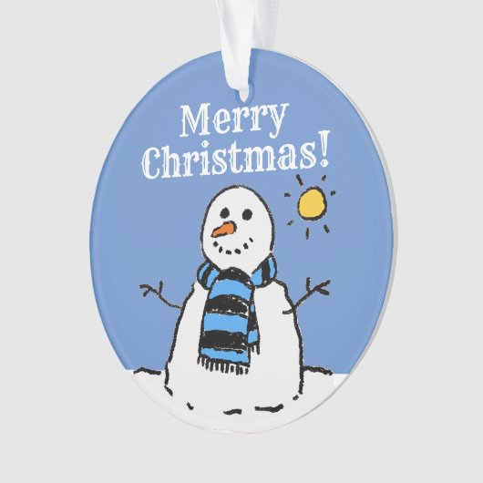kerstsnowman-design met prettige kerst ornament (voorkant)