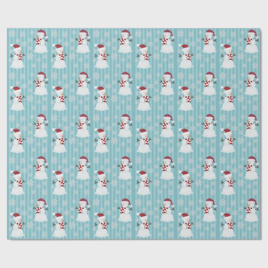 kerstsnowman-omslagpapier cadeaupapier (Vlak)
