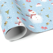 kerstsnowman-omslagpapier cadeaupapier (Rol Hoek)